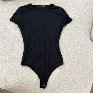 Abercrombie soft matte seamless Black Short Sleeve Bodysuit